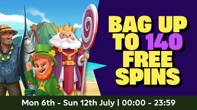 Bag up to 140 Free Spins 